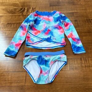 Appaman Blue and Pink Kids Swim Rashguard Set